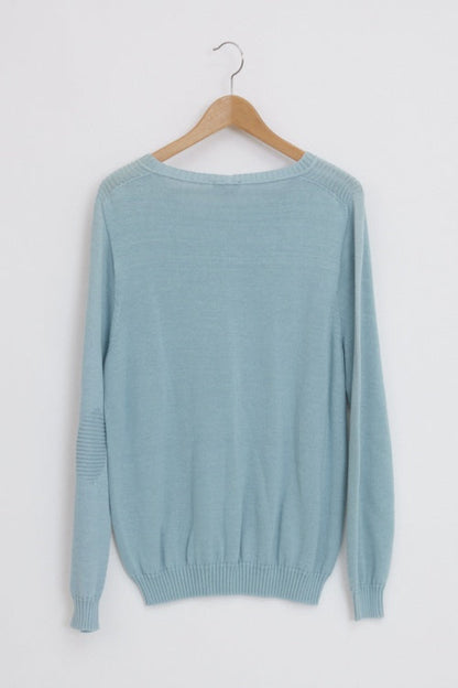 Pull col V coton bio et seacell
