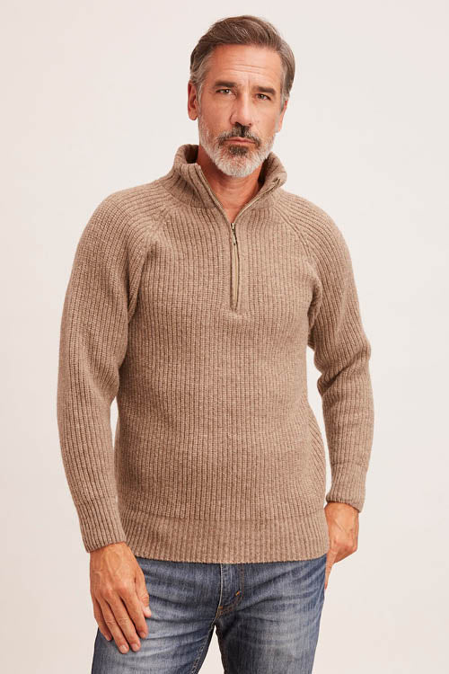 Pull en laine mérinos camionneur pour homme