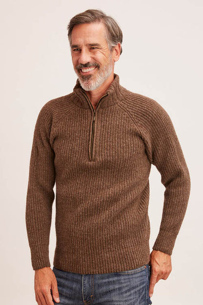 Pull en laine mérinos camionneur pour homme