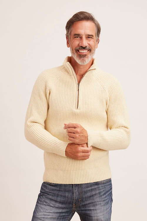 Pull en laine mérinos camionneur pour homme