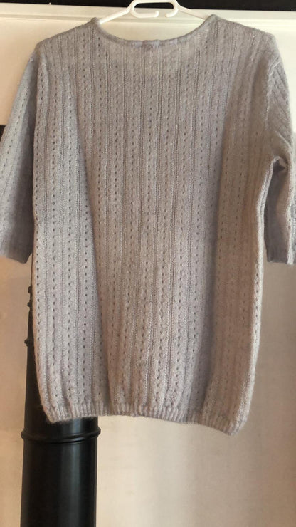 Pull mohair et soie, manches 3/4