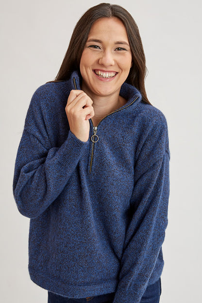 Pull en laine yack col cheminée pour femme