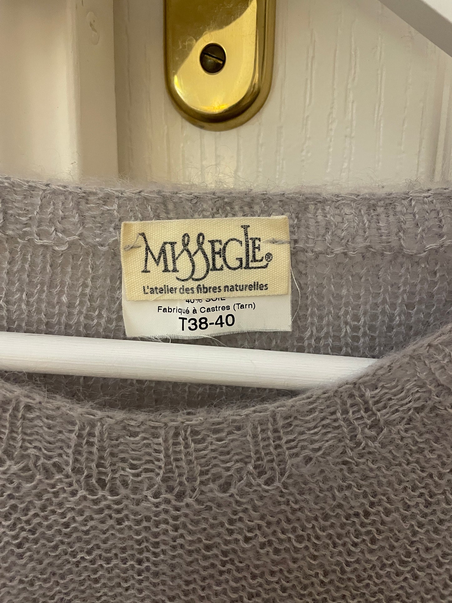 Petit pull mohair femme gris perle