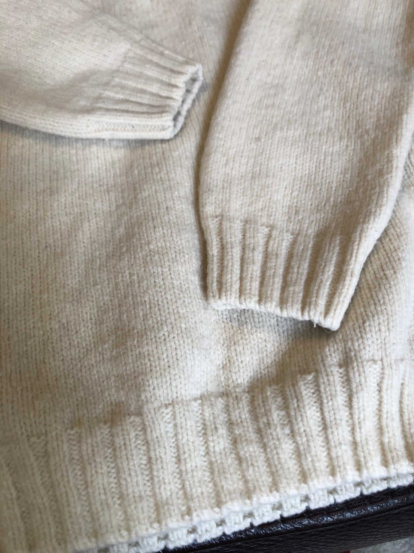 Pull jacquard femme beige