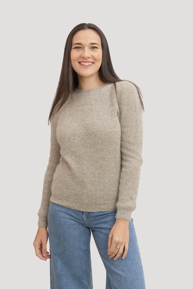 Pull en laine point de sable pour femme