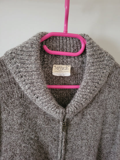 Blouson laine zippé duvet mohair, yack et soie pour femme