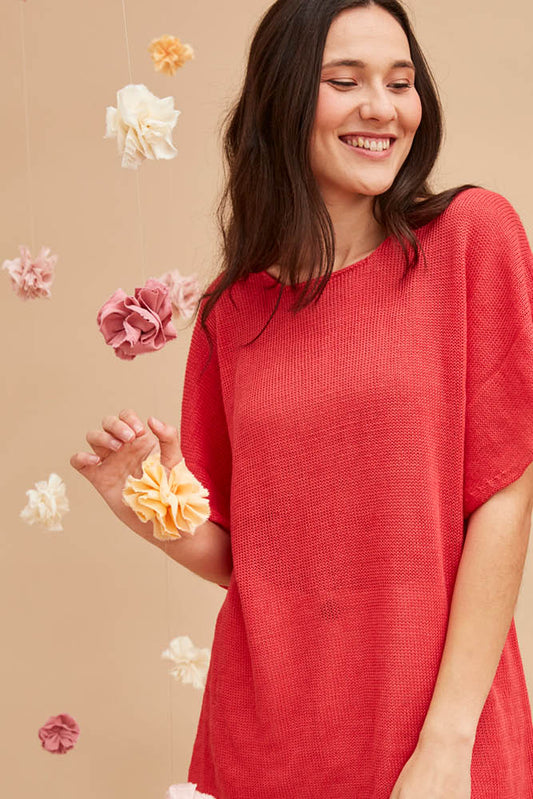 Pull tunique en lin