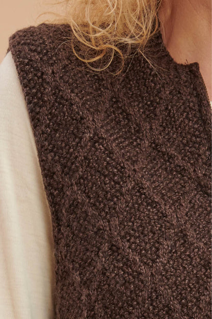 Gilet en laine sans manche yack mérinos et soie pour femme