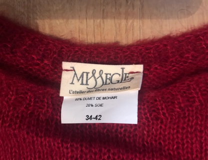 Pull mohair soie rouge