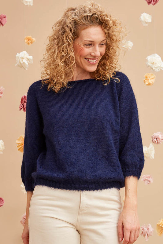 Pull laine ample mohair et soie pour femme