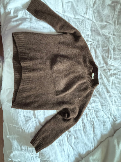 Pull laine de yack col cheminé pour femme