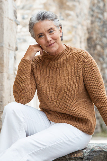 Grand pull laine de chameau femme