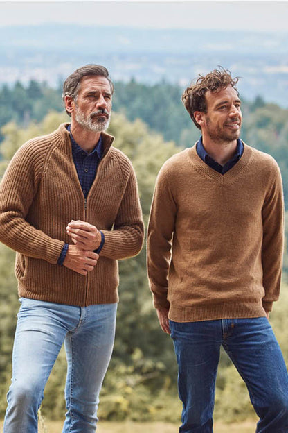 Gilet en laine chameau pour homme