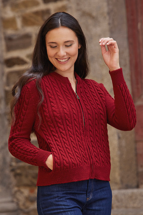 Blouson zippé à poches pour femme