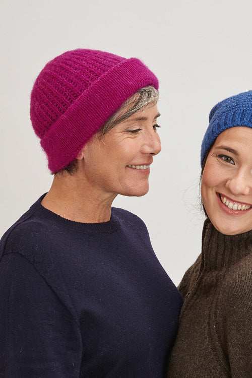 Bonnet laine à revers pour femme