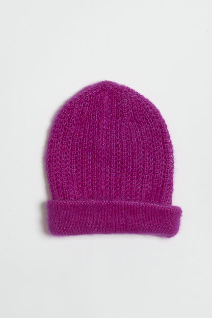 Bonnet laine à revers pour femme