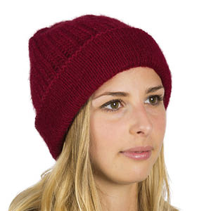 Bonnet laine à revers pour femme