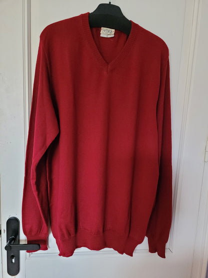 Pull en laine mérinos homme col V