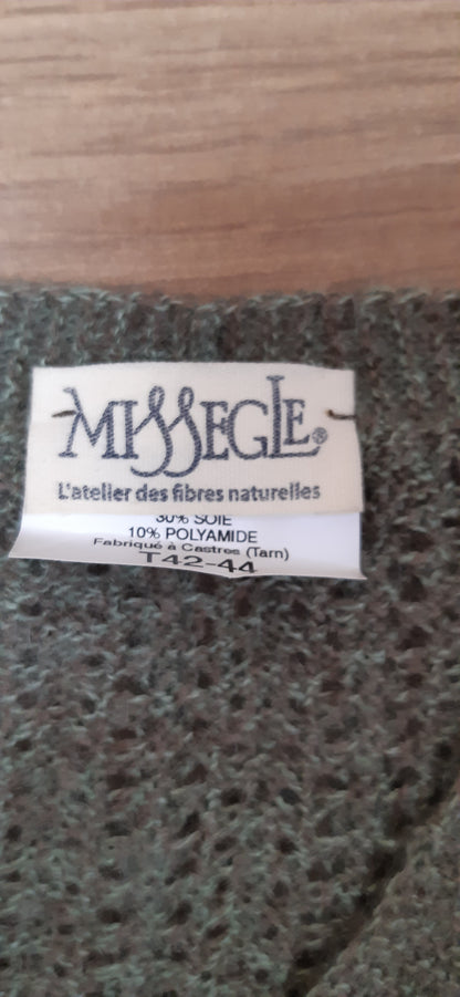 Gilet duvet yack, mohair et soie