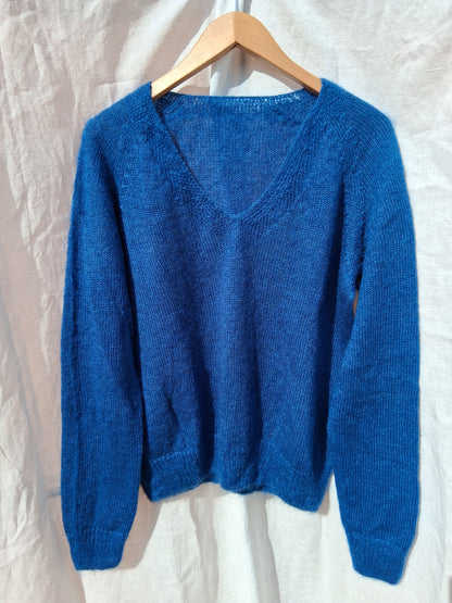 Pull en laine mohair col V pour femme