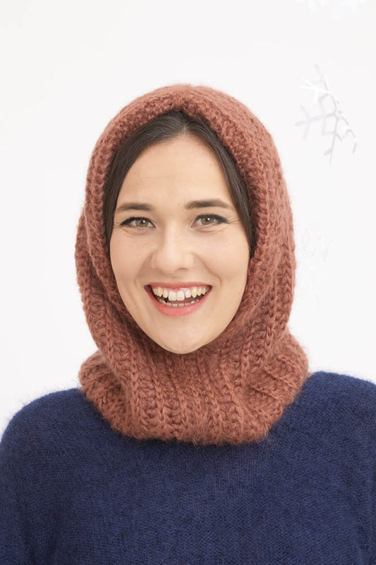 Cagoule en laine mohair et soie pour femme