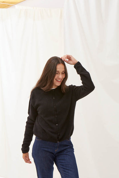 Cardigan en laine recyclée pour femme Rose