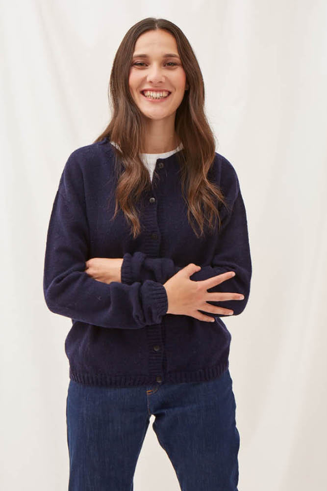 Cardigan en laine recyclée pour femme Rose