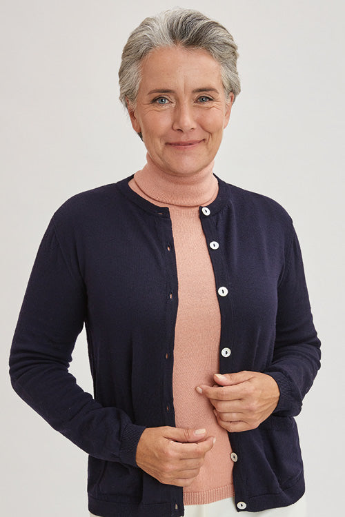 Cardigan à poches laine mérinos pour femme
