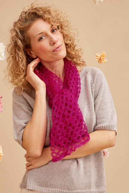 Foulard carré en mohair et soie