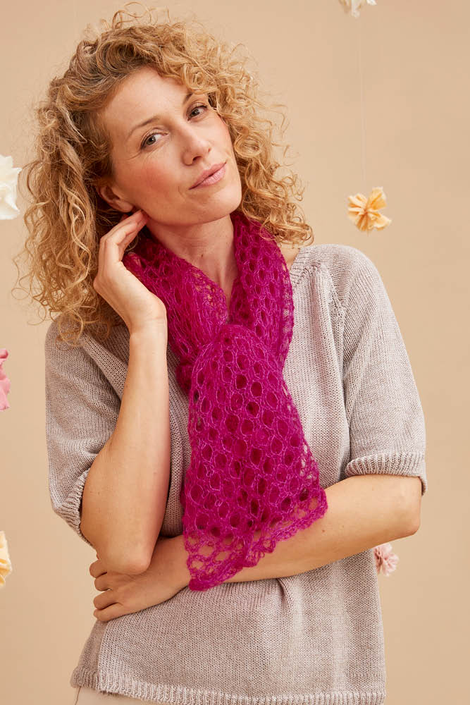 Foulard carré en mohair et soie