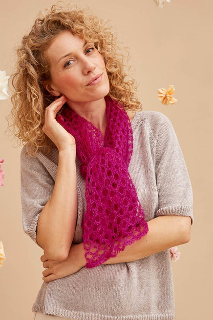Foulard carré en mohair et soie