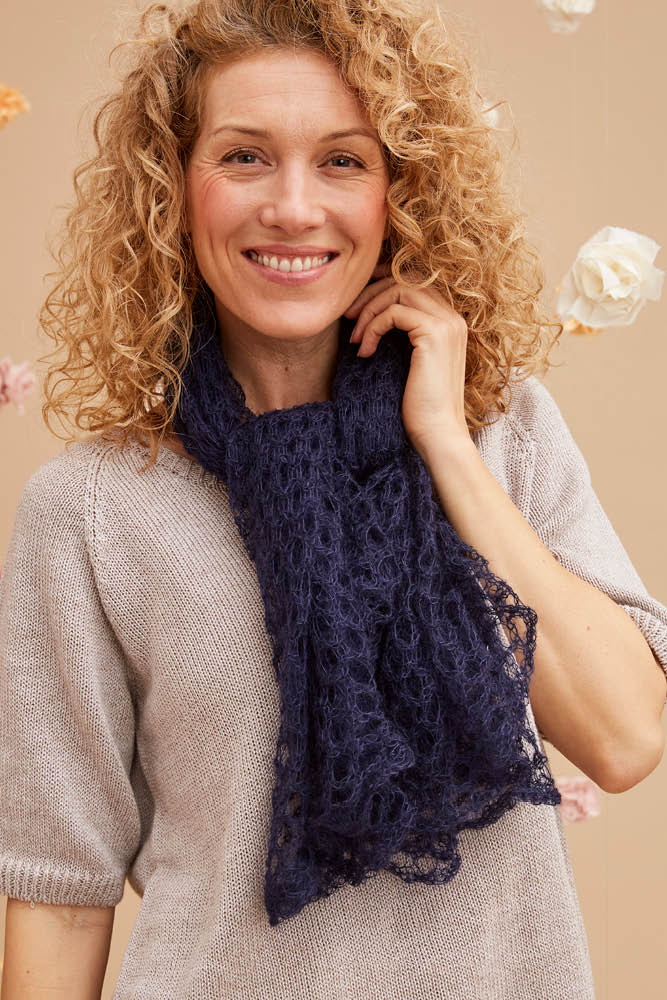 Foulard carré en mohair et soie
