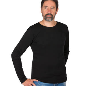 T-shirt laine mérinos manches longues pour homme