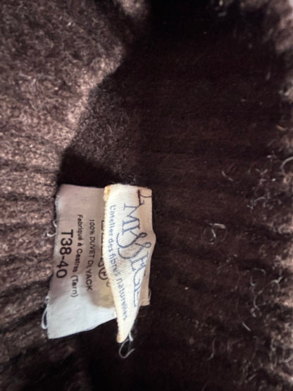 Pull laine de yack col cheminé pour femme