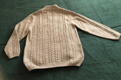 Veste laine à torsades pour homme