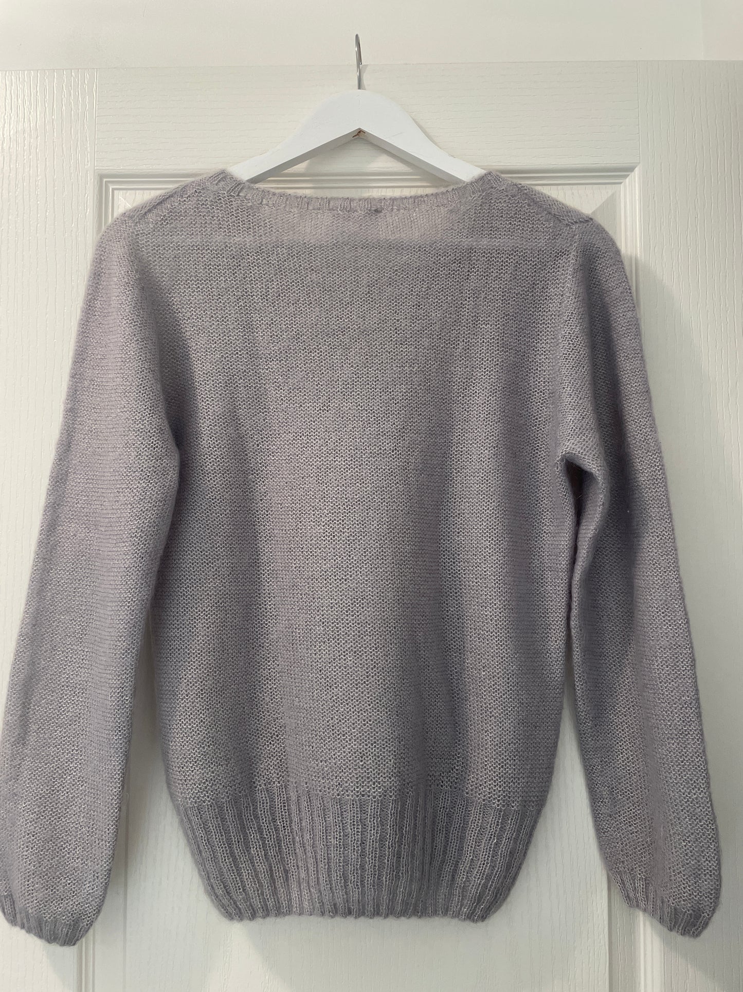 Petit pull mohair femme gris perle