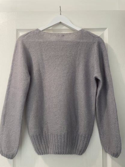 Petit pull mohair femme gris perle