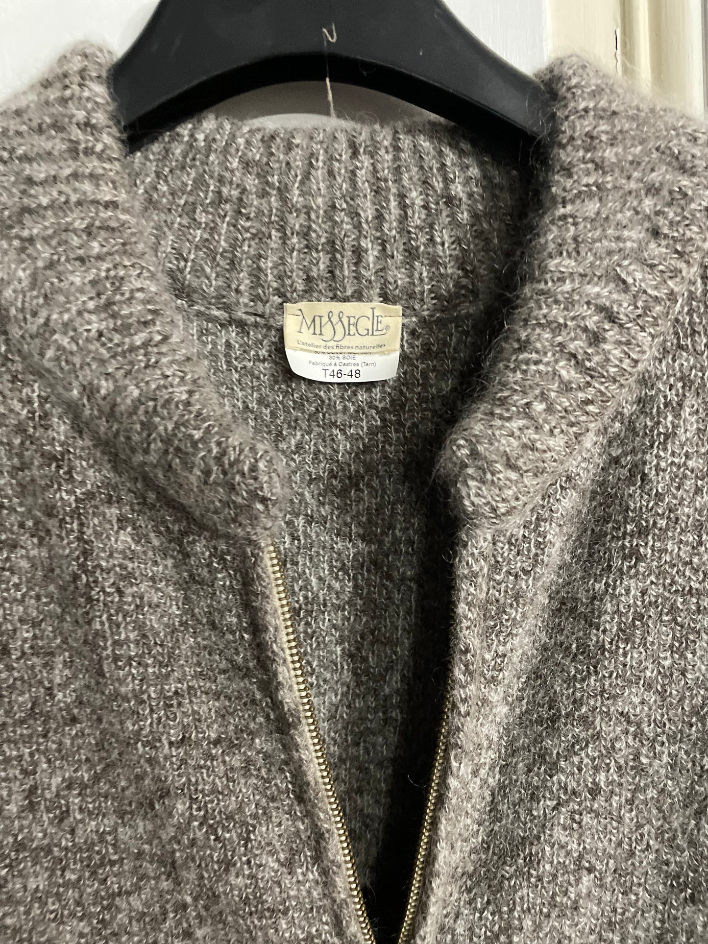 Blouson court zippé Chiné gris