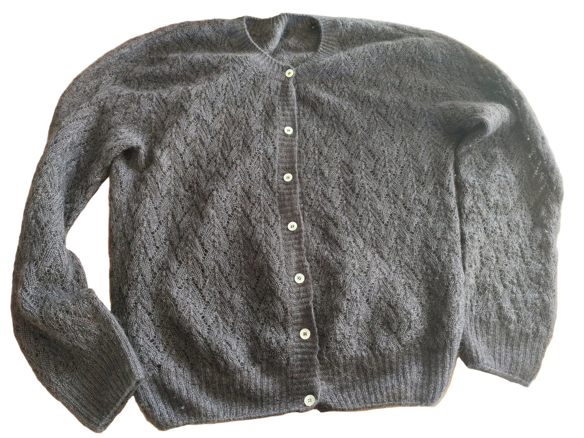 Gilet laine mohair ajouré femme