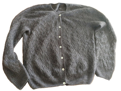 Gilet laine mohair ajouré femme