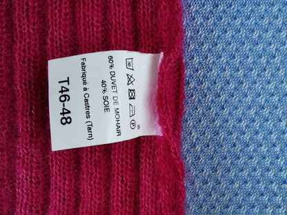 pull framboise mohair et soie