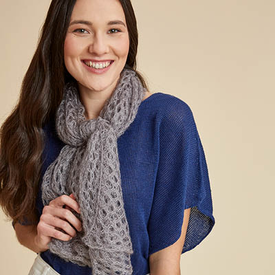 Foulard carré en mohair et soie
