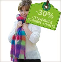 Écharpe laine mohair et soie femme écossaise