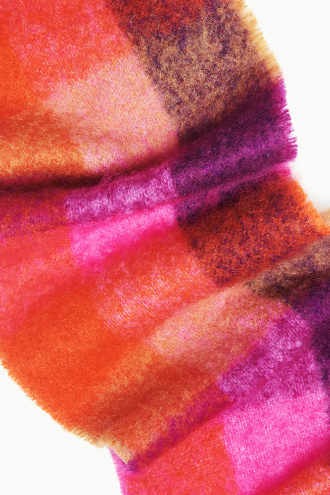 Écharpe laine mohair et soie femme écossaise