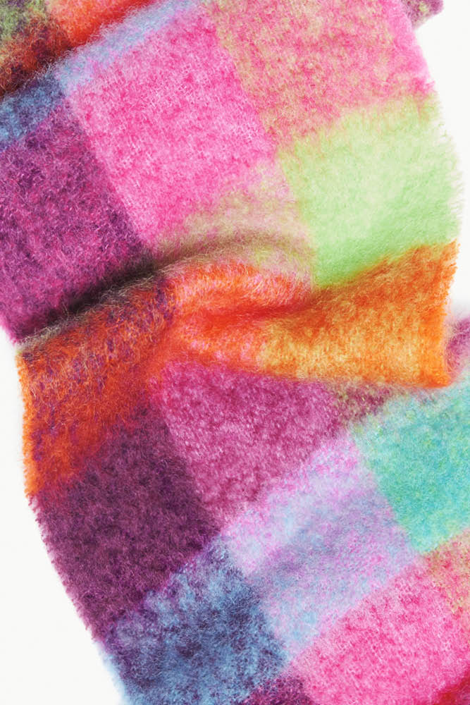 Écharpe laine mohair et soie femme écossaise