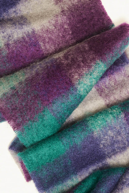 Écharpe laine mohair et soie femme écossaise