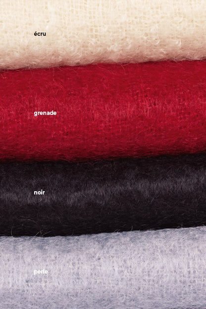 Écharpe laine mohair et soie homme unie