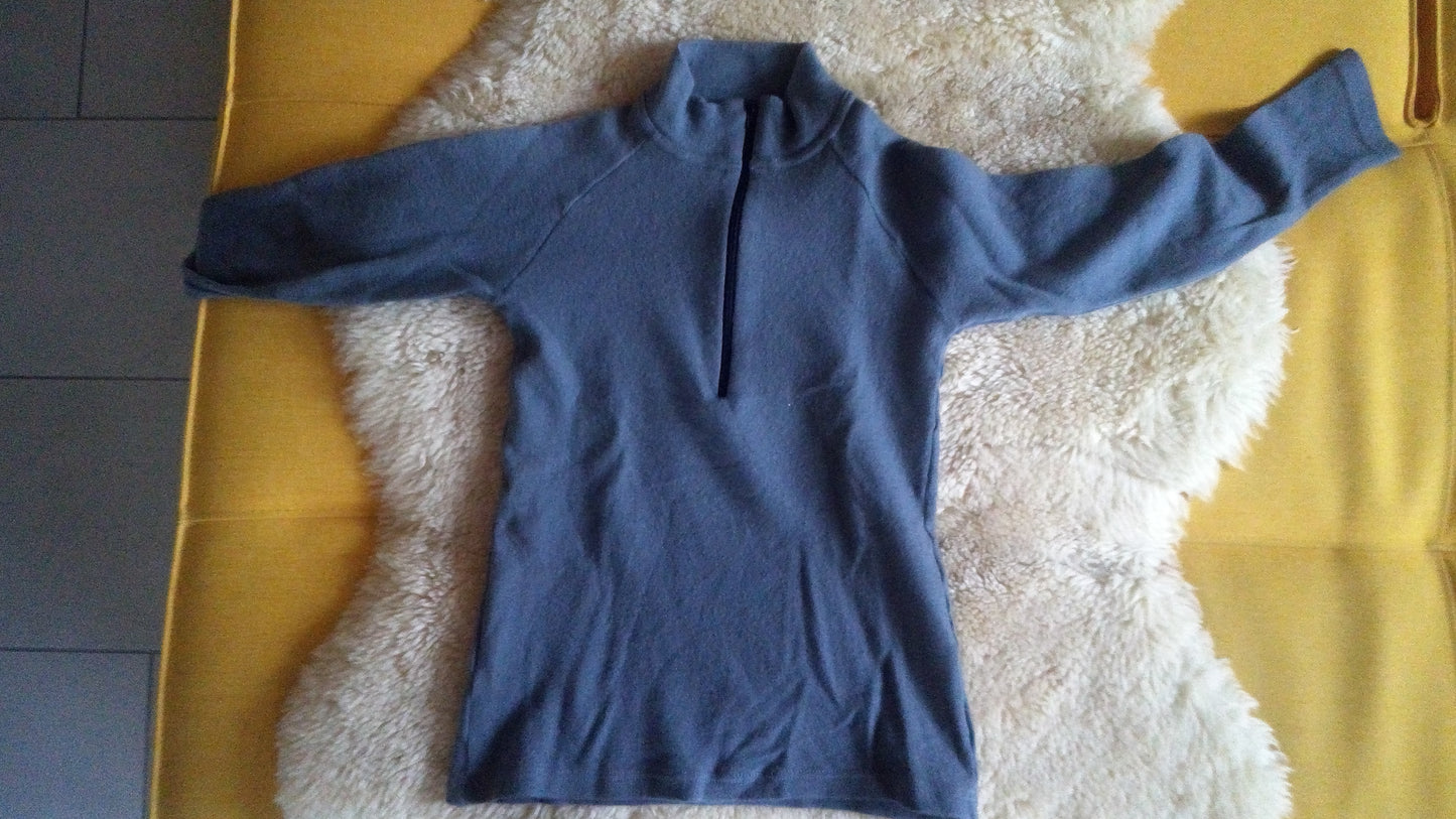 T-shirt laine mérinos col zippé pour femme