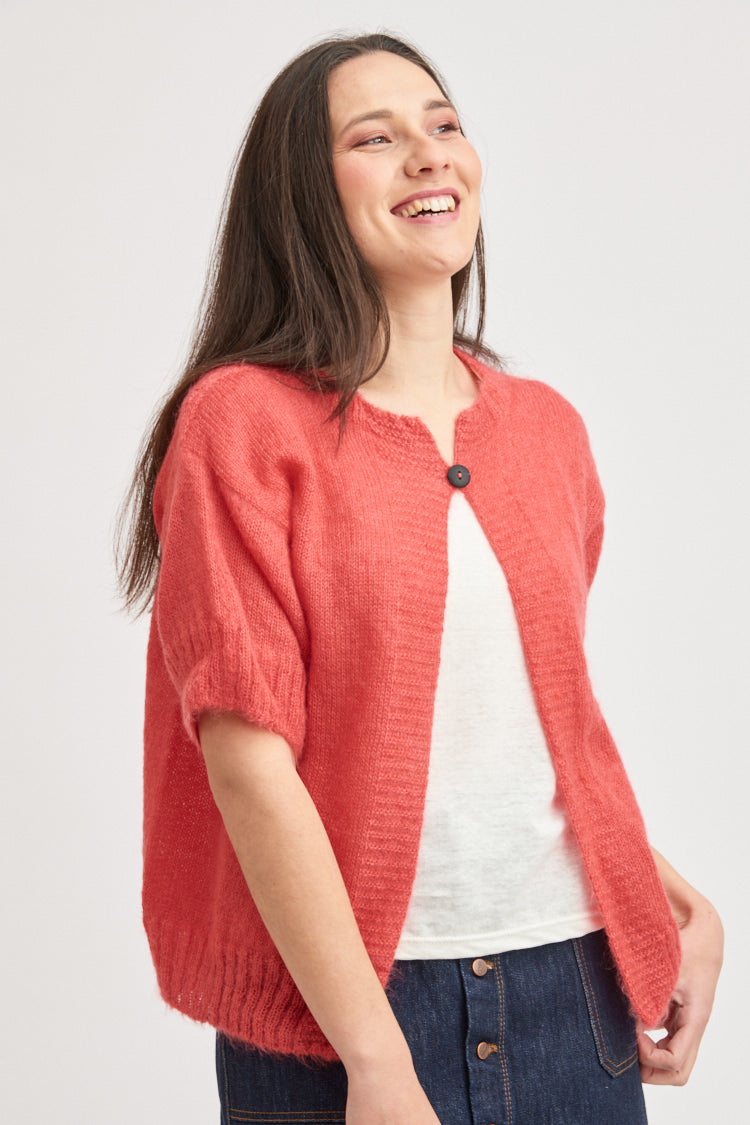 Gilet en laine mohair et soie