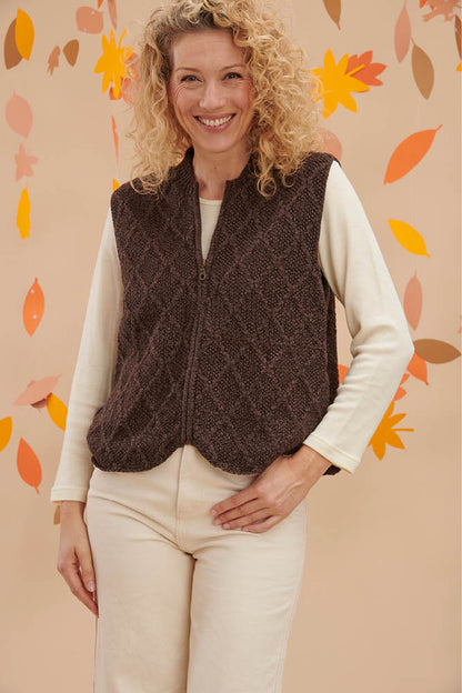 Gilet en laine sans manche yack mérinos et soie pour femme